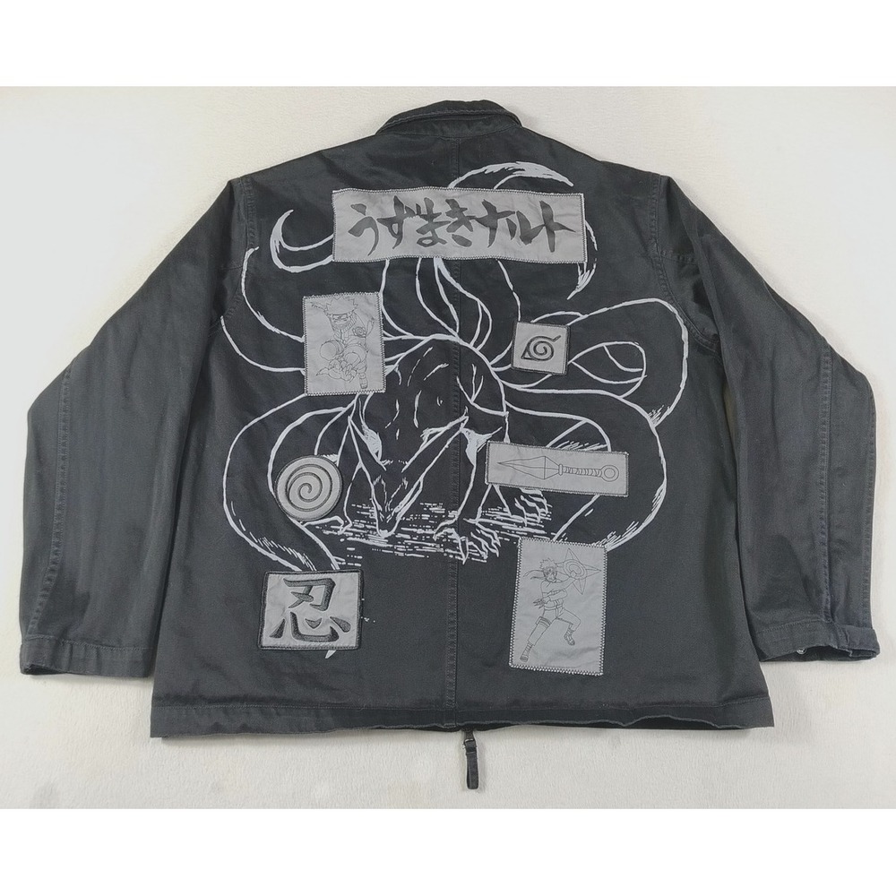 Team Liquid X Naruto Jacket Mens Medium Black Canvas Anime 20th Anniversary